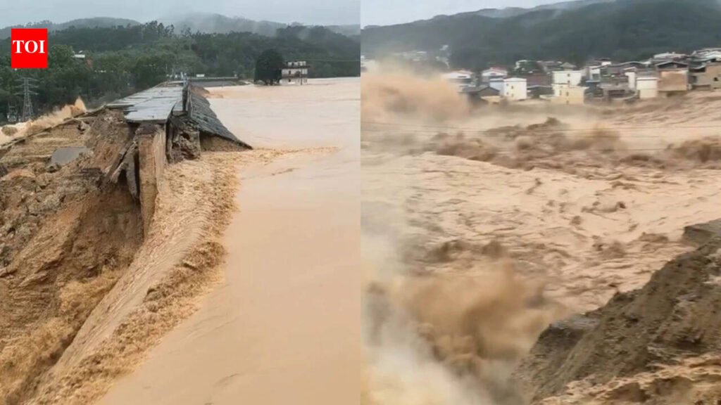 Typhoon Maysak: Watch: Typhoon Maysak breaks dam wall in China, kills 2 and forces thousands to evacuate | World News