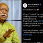 RSS chief Mohan Bhagwat’s US event organiser AHEAD’s X account restored after brief suspension | World News