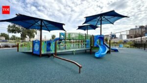 A former Illinois elementary school closed in 2014; its site has now become a $1.35 million fully accessible park with an inclusive playground, walking paths and a new splash pad