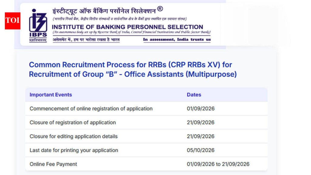 IBPS RRB Clerk Vacancies 2026: 8,183 vacancies, check application dates, eligibility and exam schedule; check direct link here