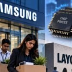 Samsung India cuts 80-100 jobs as chip prices more than double and smartphone volumes fall 11-12%; another round may come after Diwali, up to 25% of electronics sales and marketing staff at risk