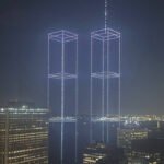 2,977 drones light up New York harbor in stunning 9/11 tribute: Watch the Twin Towers reappear