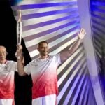 Father-son duo makes history: Five-time Asian Games champion Shigenobu Murofushi and Olympic gold medallist son Koji light cauldron in Aichi-Nagoya | Asian Games 2026 News