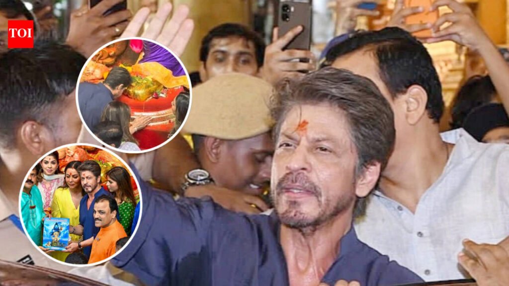 Shah Rukh Khan visits Lalbaugcha Raja with Gauri Khan and Suhana Khan to seek Lord Ganesh’s blessings; joins evening aarti – Video |