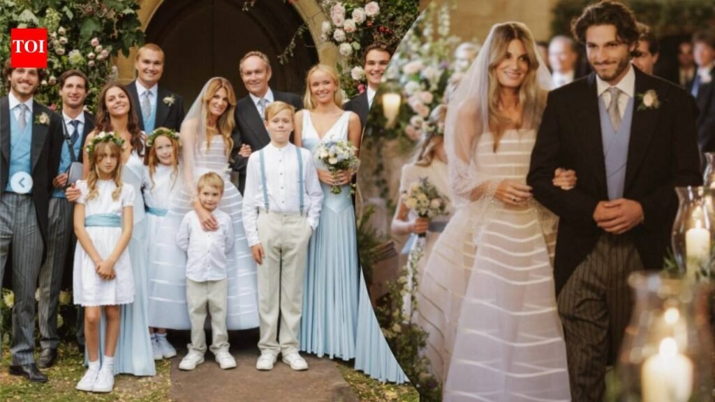 Imran Khan’s ex-wife Jemima Goldsmith wore a strapless Oscar de la Renta dress with a crystal veil for second wedding with Cameron O’Reilly
