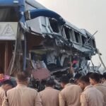 4 killed as bus rams trailer after driver dozes off | Lucknow News