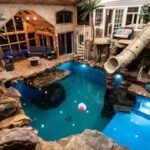 An Indiana man sketched a backyard pool on a napkin after a 1.5-year installation wait; two years later it became a 60,000-gallon private water park now renting for $140 an hour