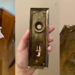 Hidden Treasure: Hidden treasure behind 8 layers of paint: Couple restoring 1913 home finds a mystery ring glued inside a door plate