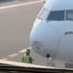 Watch: Bird strike damages Emirates aircraft in Delhi, flight delayed | India News